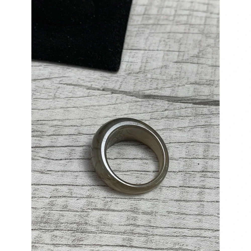 Brown Gold Marbling Acrylic Ring ~ Size 7.5